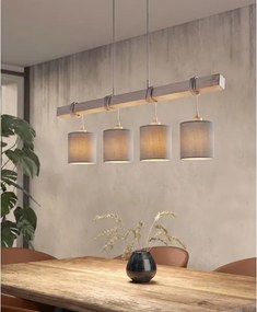 Brilagi - Lustra LED pe cablu NUBILA 4xE27/60W/230V gri