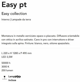 Lampadar/Lampa de podea stil minimalist LED Easy pt negru