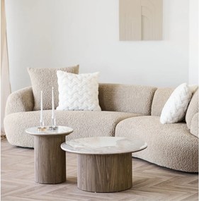 Măsuță auxiliară rotundă cu blat cu aspect de marmură ø 45 cm Athens – House Nordic