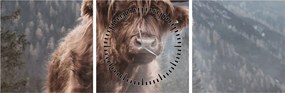 Tablou - Vaca Highlander (cu ceas) (90x30 cm)