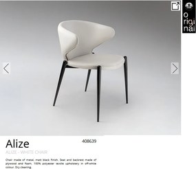 Scaun dining design elegant Alize alb