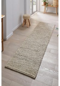 Covor tip traversă gri deschis țesut manual din amestesc de lână 60x230 cm Minerals – Flair Rugs