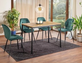 Masa City stejar artizan/negru L110xl75 cm