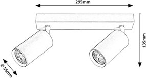 Aplica de perete / tavan cu 2 spoturi directionabile design modern SOLO negru