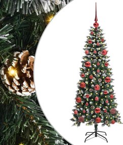 vidaXL Brad de Crăciun artificial Verde 150 cm PVC și Plastic și Oțel