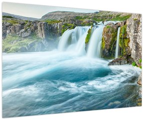 Tablou - Stânci și cascade (90x60 cm)