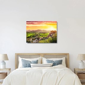 Tablou pe sticlă cu valea Hampi în India (70x50 cm)