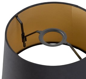 Abajur din bumbac negru cu interior auriu 25/20/16