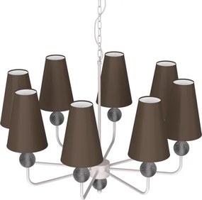 Candelabru cu lanț GRENADA 8xE14/15W/230V gri