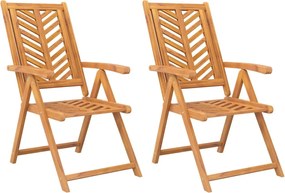 vidaXL Scaune de grădină rabatabile, 2 buc., lemn masiv de acacia