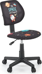 Scaun birou BINGO, negru, stofa clasica/polipropilena, 39x48x79-90 cm