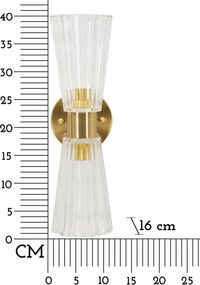 Aplică de perete aurie din sticlă Prague – Mauro Ferretti