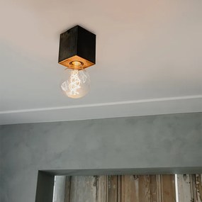 Spotlight rustic din lemn negru - Bloc