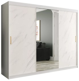 Dulap de haine 250 cm Marbelo T1 (mat alb + marmură albă). 1064580