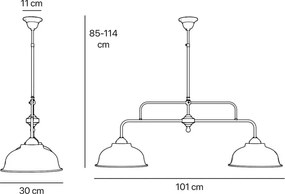 Lustra suspendata industrial vintage Oslo