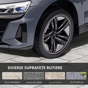 HOMCOM Automobil electric pentru copii cu telecomandă, centură de siguranță, claxon, muzică, faruri, până la 5 km/h, 3-5 ani, Gri | Aosom Romania
