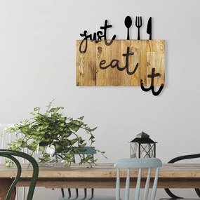 Accesoriu decorativ de perete din lemn Just Eat It