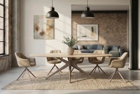 Masa ovala cu blat din ceramica TRAVERTIN 220cm