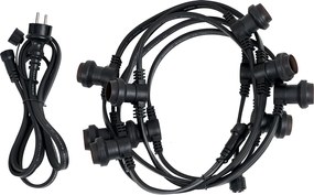 Ghirlandă luminoasă neagră conectabilă cu ștecher 6m Incl. E27 10 lumini IP44 - Lubber