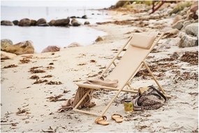 Șezlong de grădină bej din metal Curtis – House Nordic