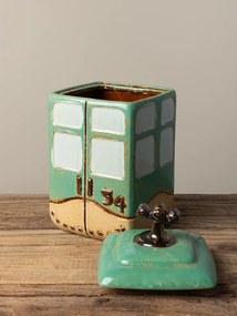 Cutie decorativa, din ceramica, verde, Box Cable