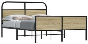 vidaXL Cadru de pat fără saltea 120x190 cm Lemn derivat stejar Sonoma