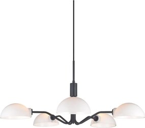 Halo Design KJOBENHAVN 740369 - Candelabru suspendat pe cablu, 5 x G9, 28W, 230V, Ø 50 cm, negru
