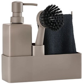 Suport pentru accesorii de spălat maro deschis din ceramică Singles – Zone