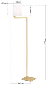 Lampadar/Lampa de podea pivotanta CARLTON alama/alb
