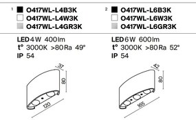 Aplica de perete exterior cu iluminat arhitectural IP54 LED Strato gri