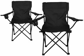 Divero Set de camping - 2x scaune pliabile cu suport