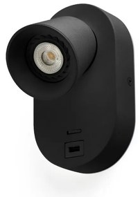 Aplica perete moderna cu USB charger CORB neagra 40136