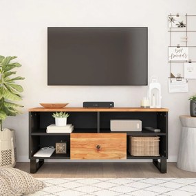 vidaXL Dulap TV, 100x33x46 cm, lemn masiv de acacia&amp;lemn prelucrat
