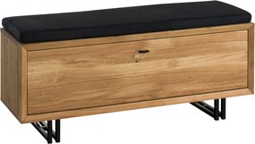 Băncuță lemn masiv Încălțăminte Sutton, 125 × 39 × 53 cm