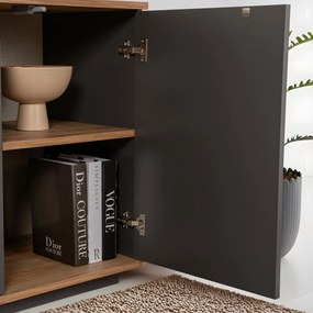 Consola, Hanah Home, Arista, 180x75x44.5 cm, Antracit / Pin Atlantic