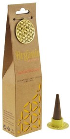 Set de frangipanis organice parfumate Sandalwood, 12 buc, cu suport ceramic