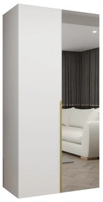 Dulap de haine 100 cm Alice 2 (alb + Auriu). 1126150
