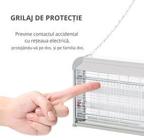 Outsunny Lampă Anti-Țânțari 30W, Puternică și Eficientă, 48.5x8.5x26.5cm | Aosom Romania