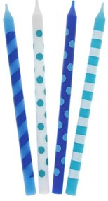 Colorat Dots Set de lumânări de tort albastre, 16 bucăți