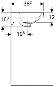 Lavoar baie incastrat alb 45 cm, dreptunghiular, Geberit Acanto