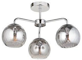 Endon 97971 - Lustră aplicată DIMPLE, 3xE14/7W/230V, crom lucios/gri fumuriu