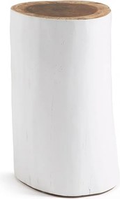 Taburete design rustic din lemn de suar HOMEY alb CC0188M05 JG