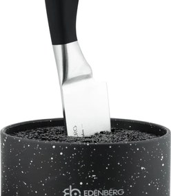 Suport pentru cutite si tacamuri Edenberg EB-5105B, 22x20 cm, Pana la 10 cutite, 2 compartimente, Usor de curatat, Acoperire moale, Negru