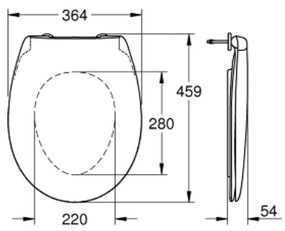 Capac wc soft close alb Grohe Bau Ceramic