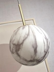 Lustra, pendul din sticla cu aspect de marmura Carrara small auriu