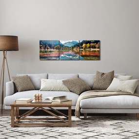 Tablou - Lacul Jasna, Gozd Martuljek, Alpii Iulieni, Slovenia (cu ceas) (90x30 cm)