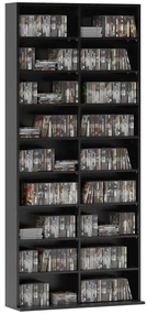 HOMCOM Raft pentru CD-uri cu 14 Rafturi Reglabile pentru 640 CD-uri/360 DVD-uri Negru | Aosom Romania