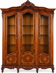 Vitrină lemn masiv 3 Uși Edward, 177,6 × 56 × 230 cm - Standard