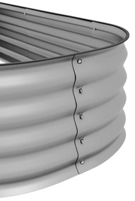 Outsunny Pat de flori pentru plante, pat de flori modular, margini protejate, design fara fund, 150 x 62 x 30 cm, Argintiu | Aosom Romania