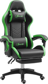 Vinsetto Scaun Gaming cu Înălțime Reglabilă, Scaun Gaming Ergonomic cu Spătar Rabatabil, 65x65x121-129 cm, Negru | Aosom Romania